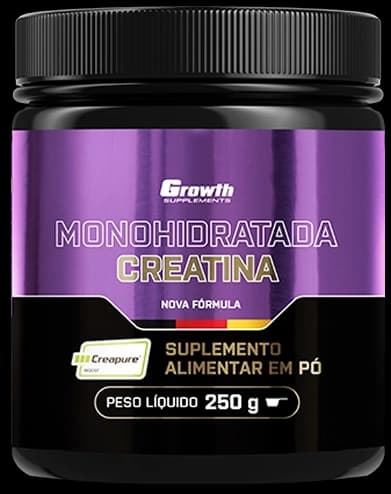 Creatina 250g Creapure Growth para acompanhar a rotina de treinos.